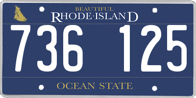 RI license plate 736125