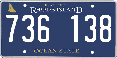 RI license plate 736138