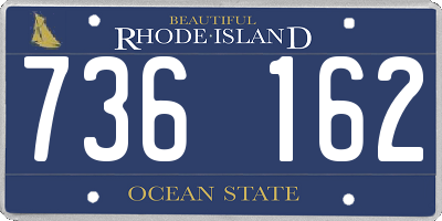 RI license plate 736162