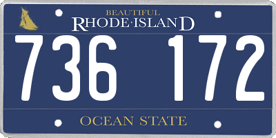 RI license plate 736172