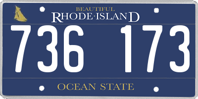 RI license plate 736173