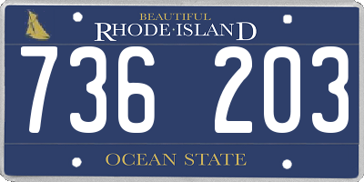 RI license plate 736203