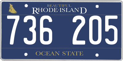 RI license plate 736205