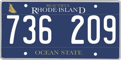 RI license plate 736209