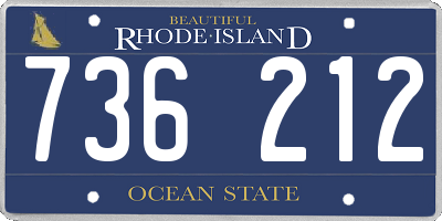 RI license plate 736212