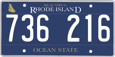 RI license plate 736216