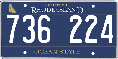 RI license plate 736224