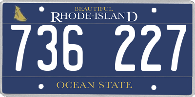 RI license plate 736227