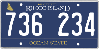 RI license plate 736234