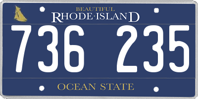 RI license plate 736235