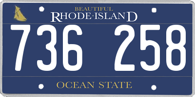 RI license plate 736258