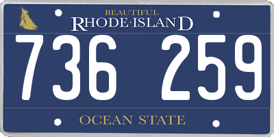 RI license plate 736259