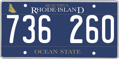 RI license plate 736260