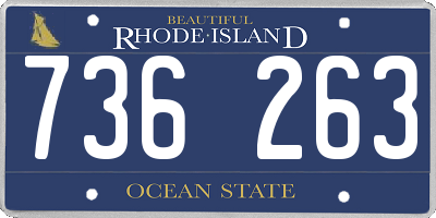 RI license plate 736263