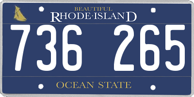 RI license plate 736265