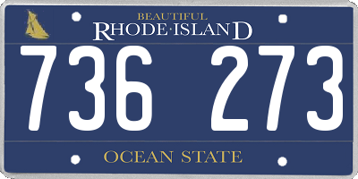 RI license plate 736273