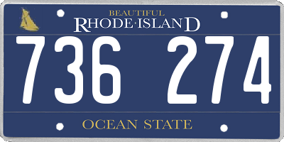 RI license plate 736274
