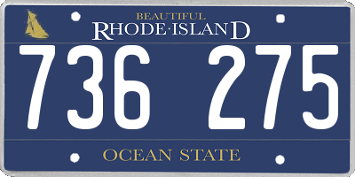 RI license plate 736275