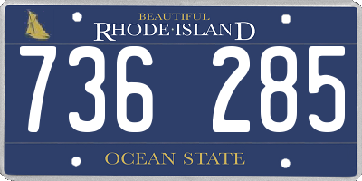 RI license plate 736285