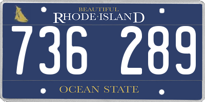 RI license plate 736289