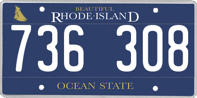 RI license plate 736308
