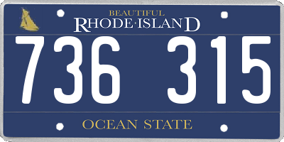 RI license plate 736315