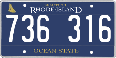 RI license plate 736316