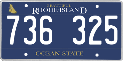 RI license plate 736325