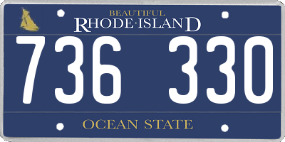 RI license plate 736330