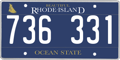 RI license plate 736331