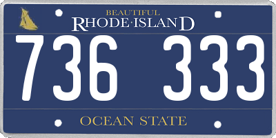 RI license plate 736333