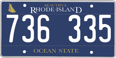 RI license plate 736335
