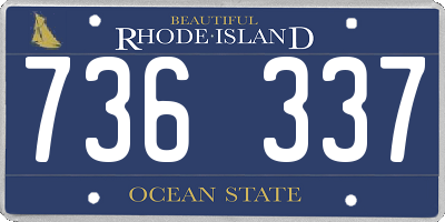 RI license plate 736337