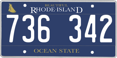 RI license plate 736342