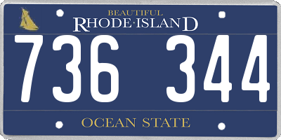 RI license plate 736344