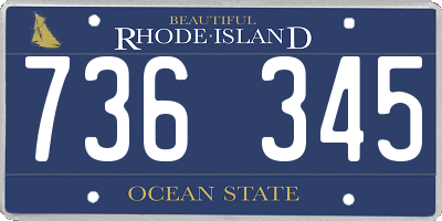 RI license plate 736345