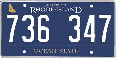 RI license plate 736347