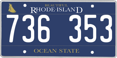 RI license plate 736353