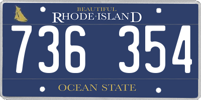 RI license plate 736354