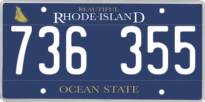 RI license plate 736355