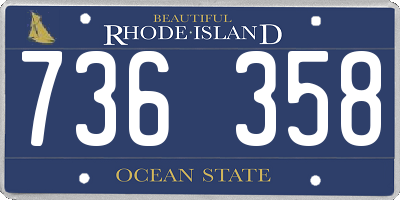 RI license plate 736358