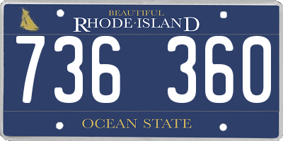 RI license plate 736360
