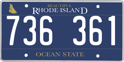 RI license plate 736361