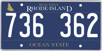 RI license plate 736362