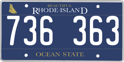 RI license plate 736363