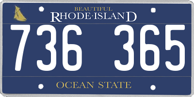RI license plate 736365