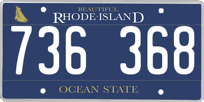 RI license plate 736368