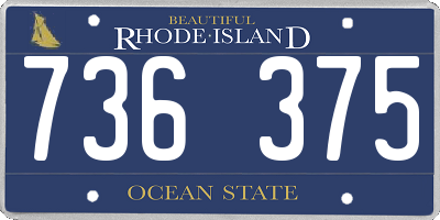 RI license plate 736375