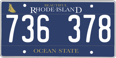 RI license plate 736378