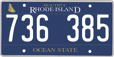 RI license plate 736385